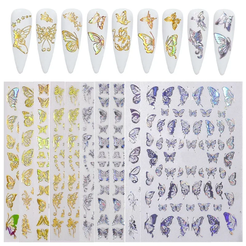 Nail Decals Holographic Nail Sticker Butterfly Holographic 3D Diy Nail Art Stickers Adhesive Decals Wrap Gold/Silver Butterfly
Nail Decals Holographic Nail Sticker Butterfly Holographic 3D Diy Nail Art Stickers Adhesive Decals Wrap Gold/Silver Butterfly
