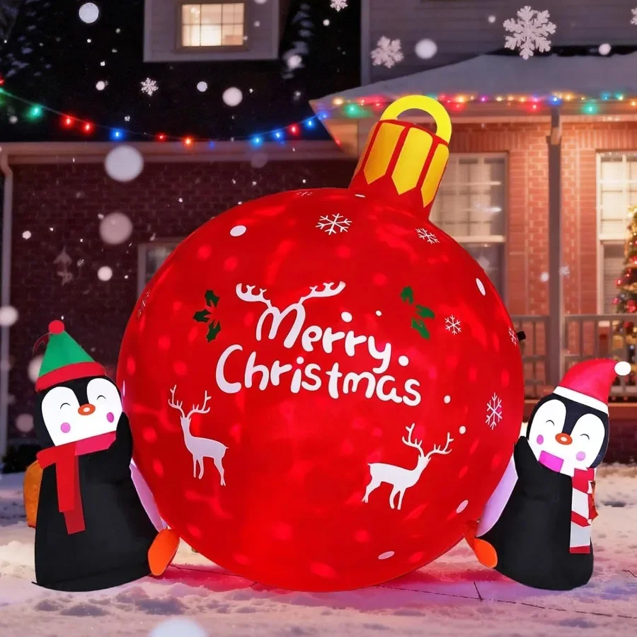 Рождественские надувные уличные украшения 4 фута, пингвины, рождественский шар со встроенными светодиодными фонарями, украшения для двора
Рождественские надувные уличные украшения 4 фута, пингвины, рождественский шар со встроенными светодиодными фонарями, украшения для двора
