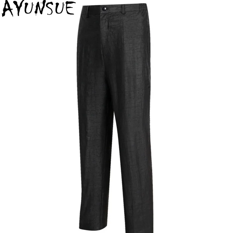 AYUNSUE Новые 100% натуральные шелковые брюки из тутового шелкопряда для мужчин, роскошные брюки из водяной марли, повседневные атласные черные брюки 2026, мужская одежда, панталоны
AYUNSUE Новые 100% натуральные шелковые брюки из тутового шелкопряда для мужчин, роскошные брюки из водяной марли, повседневные атласные черные брюки 2026, мужская одежда, панталоны