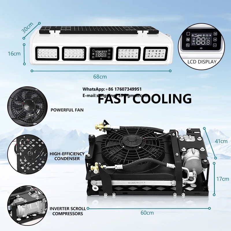 Electric 24V/12V DC RV Van Truck Sleeper Car Air Conditioner 9600BTU 20m Cooling Capacity
Electric 24V/12V DC RV Van Truck Sleeper Car Air Conditioner 9600BTU 20m Cooling Capacity