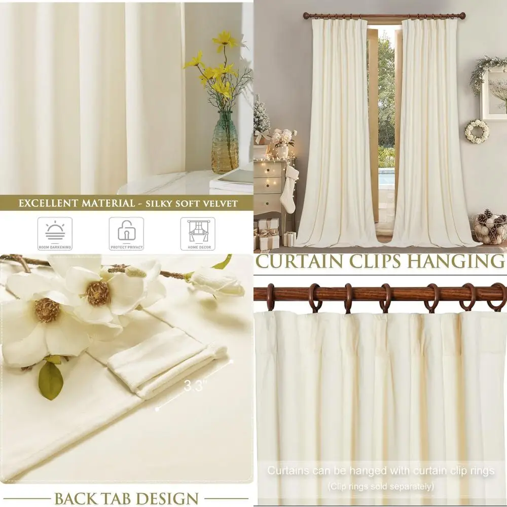 Thermal Insulated Ivory Velvet Curtains, 102 Long, 2-Panel Set, White for Bedroom, Light Dimming Privacy, Boho Style for Home Of
Thermal Insulated Ivory Velvet Curtains, 102 Long, 2-Panel Set, White for Bedroom, Light Dimming Privacy, Boho Style for Home Of