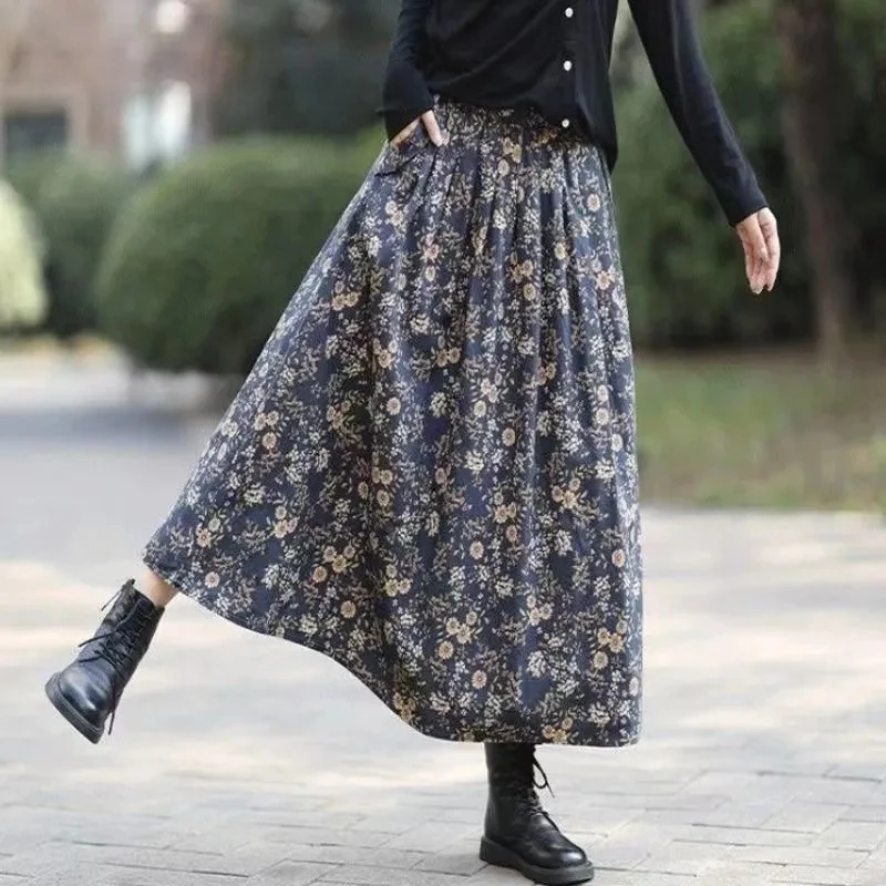 New Spring Cotton Printed Skirt Women Elastic Waist Elegant Skirt Girl Appear Thin Literature Skirt 2024 Summer
New Spring Cotton Printed Skirt Women Elastic Waist Elegant Skirt Girl Appear Thin Literature Skirt 2024 Summer