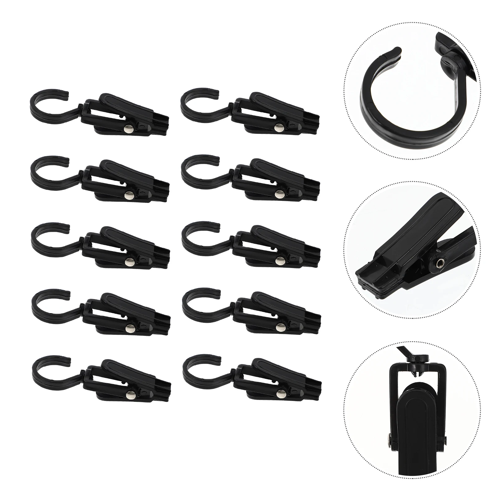 10 Pcs Curtain Clip Hooks for Hanging Clothes Outdoor Hanger Curtains Window Plastic Track with Clips
10 Pcs Curtain Clip Hooks for Hanging Clothes Outdoor Hanger Curtains Window Plastic Track with Clips