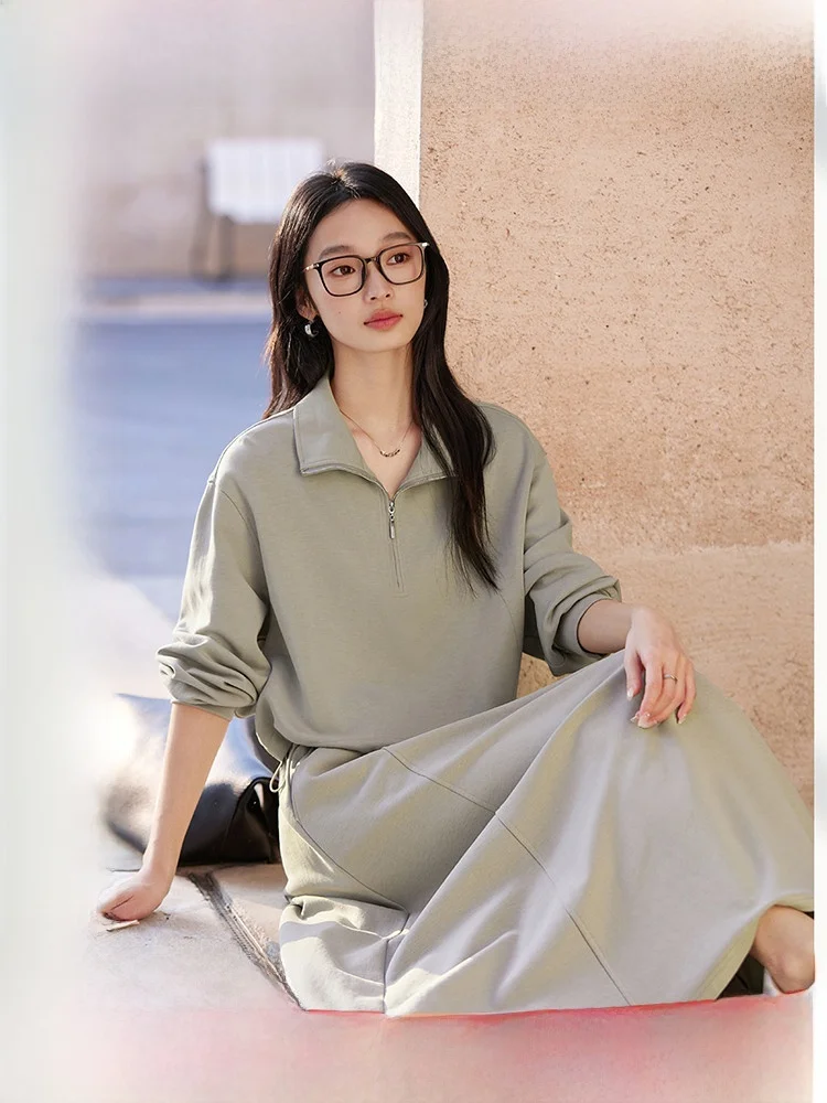 Gray Green Commuter Style Sweatshirt Set Women's New 2026 Spring Flip Collar Top Half Skirt Two Piece Set Fashionable Casual ...
Gray Green Commuter Style Sweatshirt Set Women's New 2026 Spring Flip Collar Top Half Skirt Two Piece Set Fashionable Casual ...