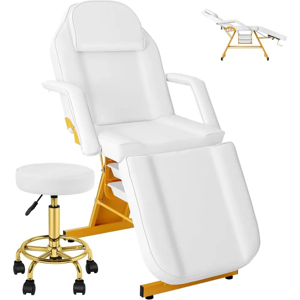 Luxury Tattoo Bed with Stool, Salon Bed with Storage Basket, Ergonomic Lash Chair, 360-Degree Swivel Facial Chair
Luxury Tattoo Bed with Stool, Salon Bed with Storage Basket, Ergonomic Lash Chair, 360-Degree Swivel Facial Chair