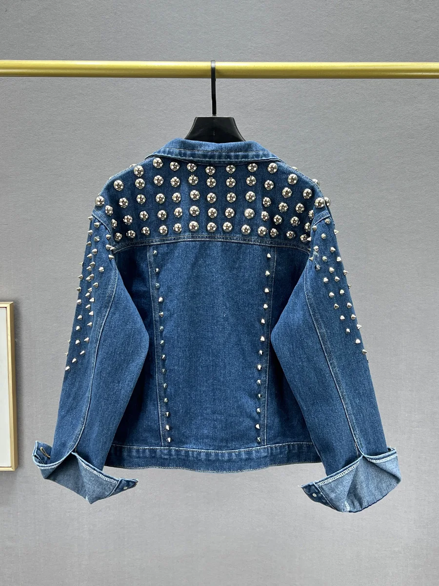 BF Denim Jaet Women's Loose Punk Rivet Heavy Work Street Sle Spring 2024 Faionable Top Casual Cotton Blend Jaet
BF Denim Jaet Women's Loose Punk Rivet Heavy Work Street Sle Spring 2024 Faionable Top Casual Cotton Blend Jaet
