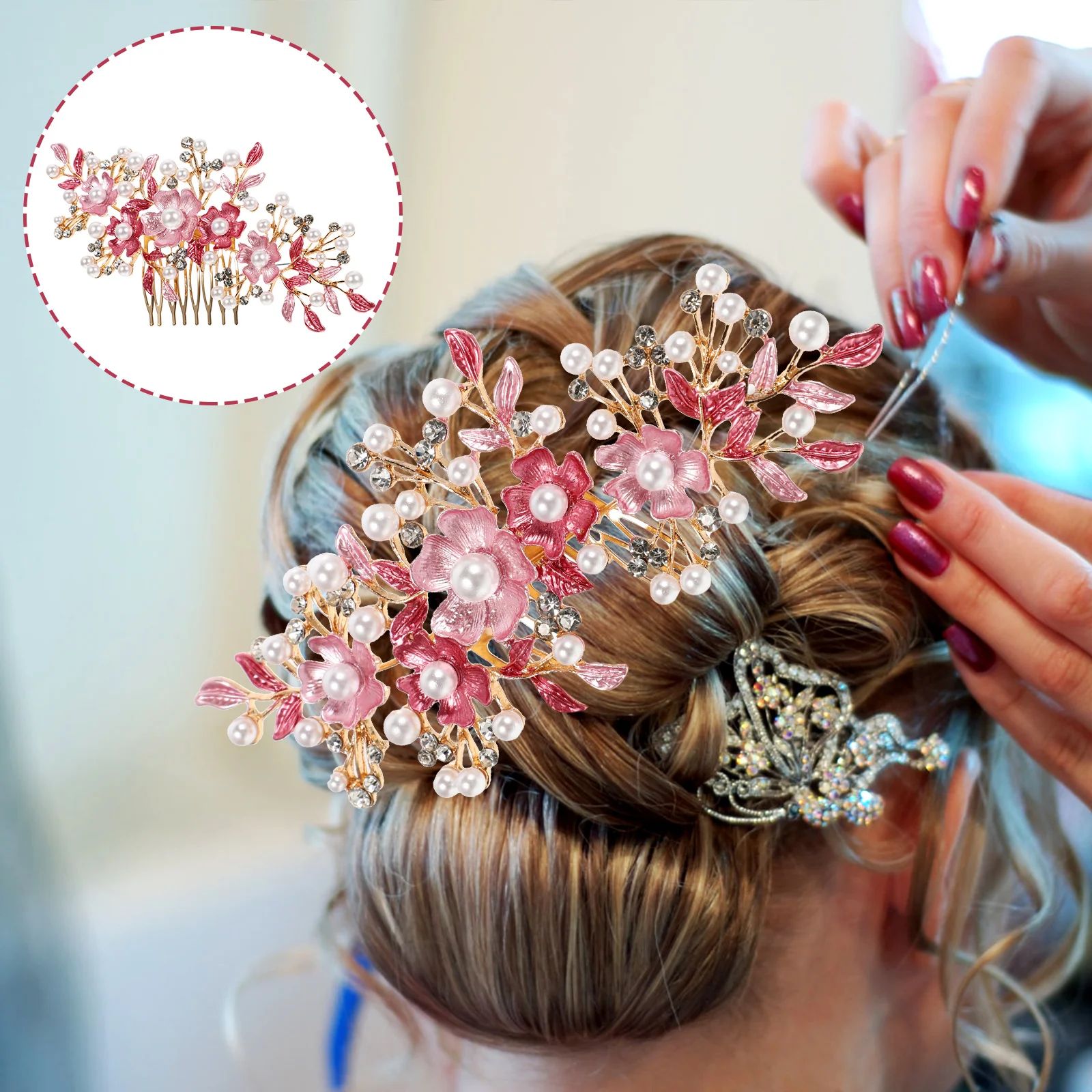 Rhinestone Bobby Pins Hair Plug Floral Headpiece Accessories for Girls Headgear Comb Wedding Bride Bridesmaid
Rhinestone Bobby Pins Hair Plug Floral Headpiece Accessories for Girls Headgear Comb Wedding Bride Bridesmaid