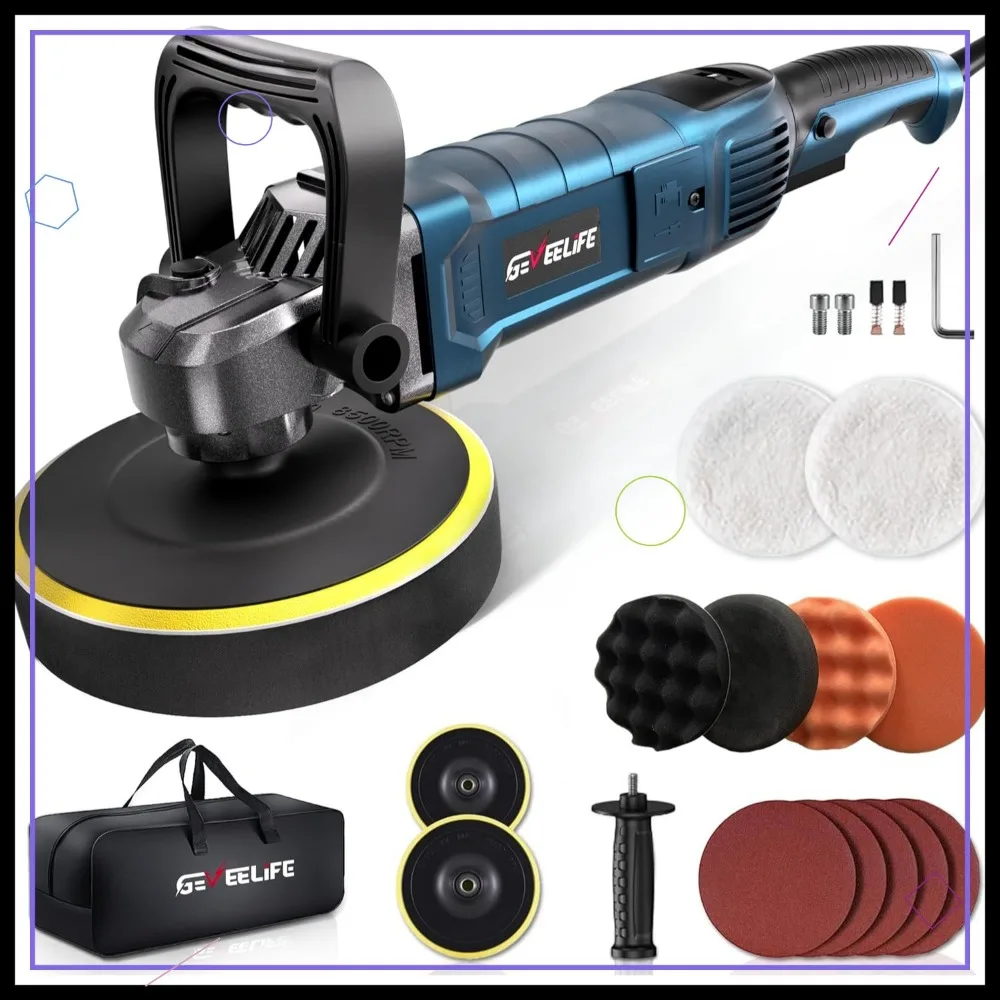 6-7-дюймовый вращающийся автомобильный буферный полировщик мощностью 1600 Вт, 7-скоростная регулируемая 1000-3500 об/мин, съемная ручка для автодетализации
6-7-дюймовый вращающийся автомобильный буферный полировщик мощностью 1600 Вт, 7-скоростная регулируемая 1000-3500 об/мин, съемная ручка для автодетализации