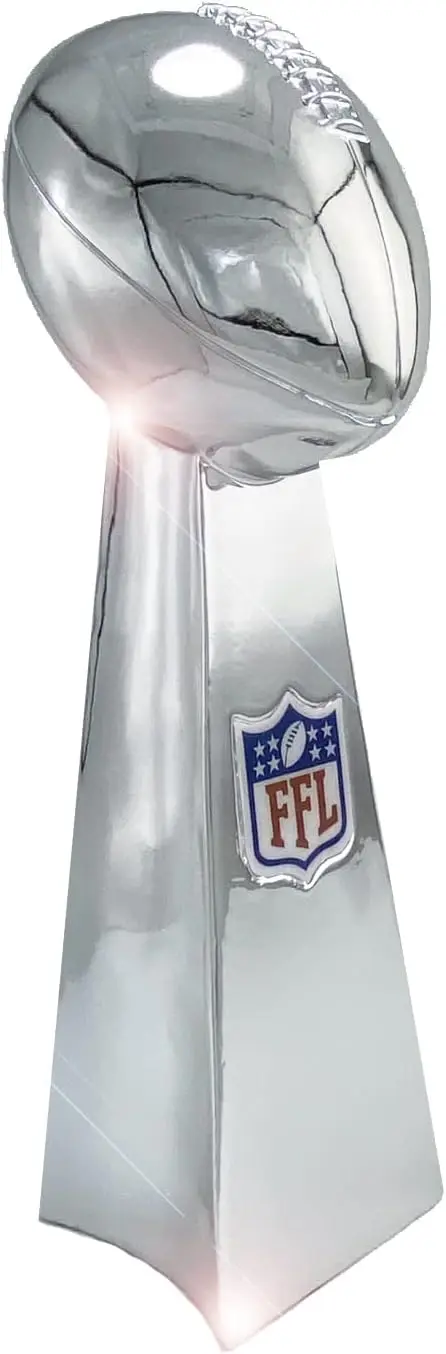 14-Inch Large Fantasy Football Trophy, Realistic Winner's Cup in Bright Silver, Elegant Durable Design for FFL League
14-Inch Large Fantasy Football Trophy, Realistic Winner's Cup in Bright Silver, Elegant Durable Design for FFL League