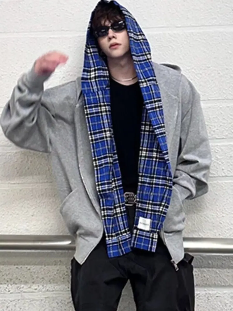 American Sle Plaid Hooded Open Cardigan Sweatirt Men's Spring Autumn Small Color Colion Design Couple Hat irt Coat
American Sle Plaid Hooded Open Cardigan Sweatirt Men's Spring Autumn Small Color Colion Design Couple Hat irt Coat