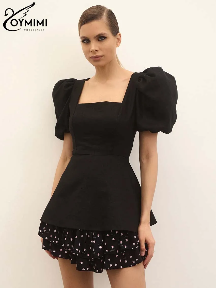 Oymimi Elegant Black Square Neck Womens Dresses Fashion Short Sleeve High Waisted Dresses Casual Print Pleated Mini Dress Female
Oymimi Elegant Black Square Neck Womens Dresses Fashion Short Sleeve High Waisted Dresses Casual Print Pleated Mini Dress Female