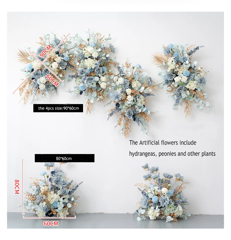 Party Home Decorations Haze Blue Gold Leaves Table Floral Decor Wedding Floor Floral Arrangement Stage Event Flowers Row
Party Home Decorations Haze Blue Gold Leaves Table Floral Decor Wedding Floor Floral Arrangement Stage Event Flowers Row