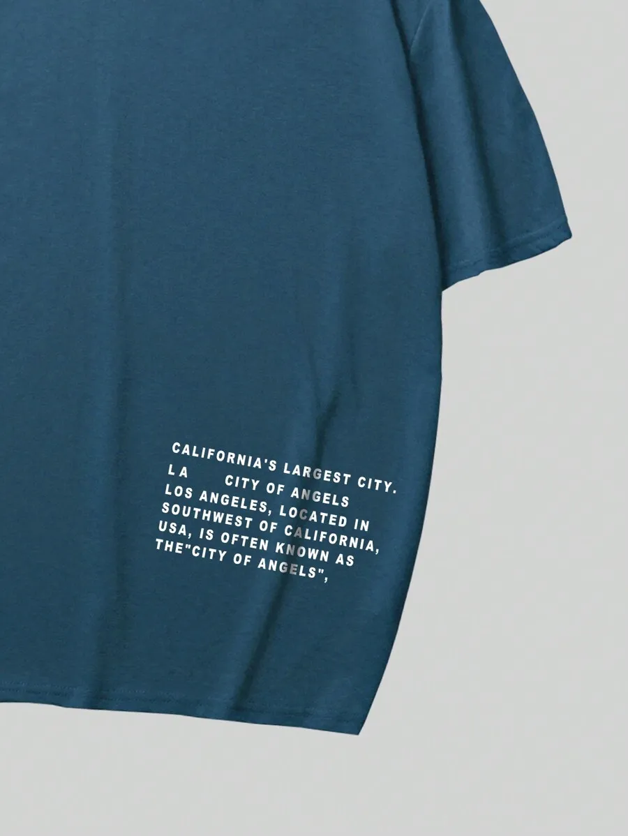 Mens Drop Shoulder Tee With Los Angeles Slogan Graphic
Mens Drop Shoulder Tee With Los Angeles Slogan Graphic