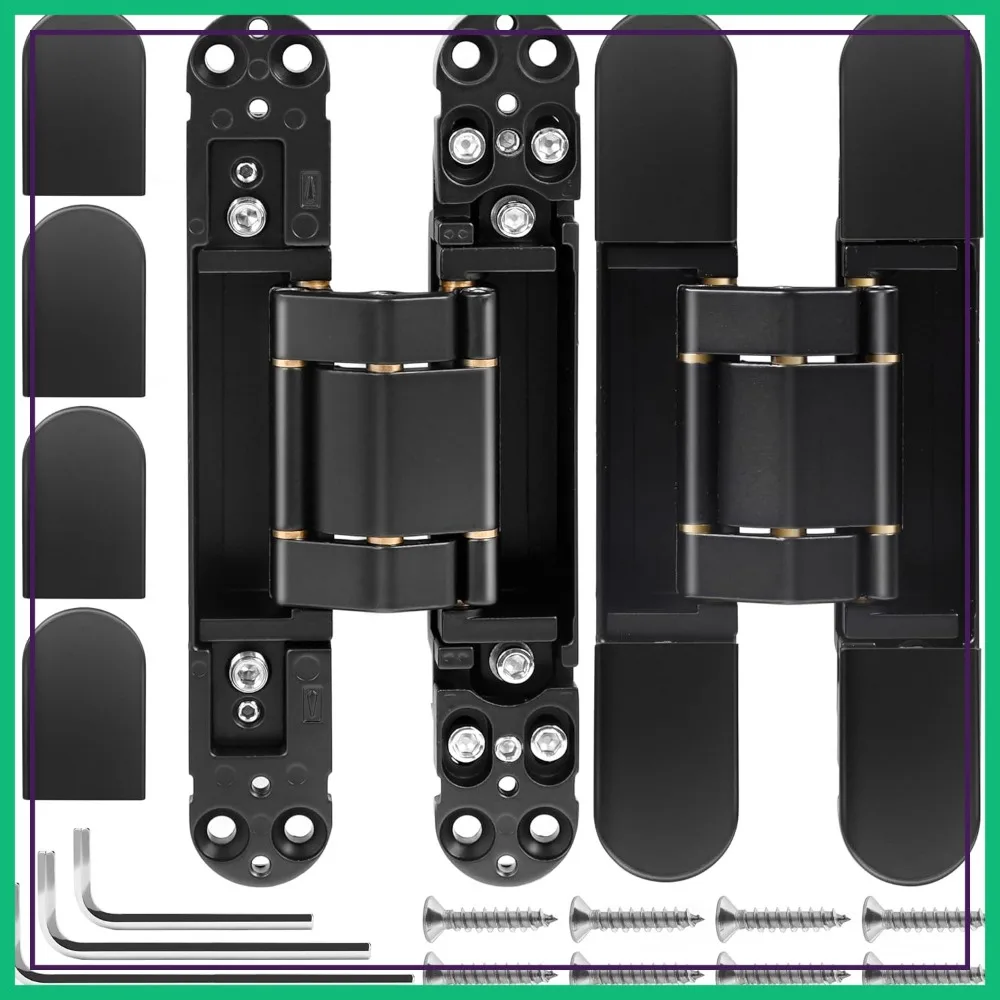 7" Stainless Steel Hidden Door Hinges, 180° Swing, 3-Way Adjustable, Heavy Duty, Black (2 Pack)
7" Stainless Steel Hidden Door Hinges, 180° Swing, 3-Way Adjustable, Heavy Duty, Black (2 Pack)