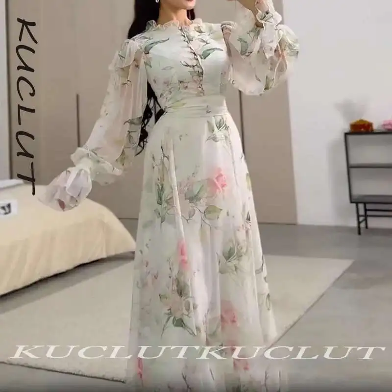 KUCLUT 2025 г. Новые модные женские сетчатые платья с цветочным принтом, элегантное праздничное платье с длинными рукавами, женское модное K352
KUCLUT 2025 г. Новые модные женские сетчатые платья с цветочным принтом, элегантное праздничное платье с длинными рукавами, женское модное K352