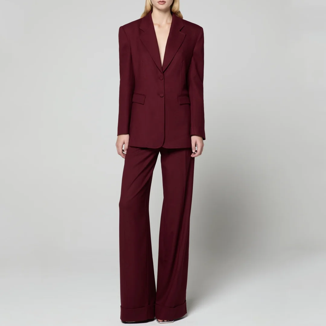 Women Suit 2 Pieces Burgundy Single Button Solid For Wedding Banquet Party Business Commute Casual Daily Blazer And Pants
Women Suit 2 Pieces Burgundy Single Button Solid For Wedding Banquet Party Business Commute Casual Daily Blazer And Pants