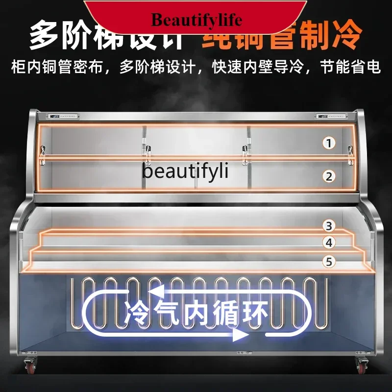 E132 Three temperature and three control steps Refrigerated display Order cabinet Commercial barbecue Ice table Refrigerator
E132 Three temperature and three control steps Refrigerated display Order cabinet Commercial barbecue Ice table Refrigerator