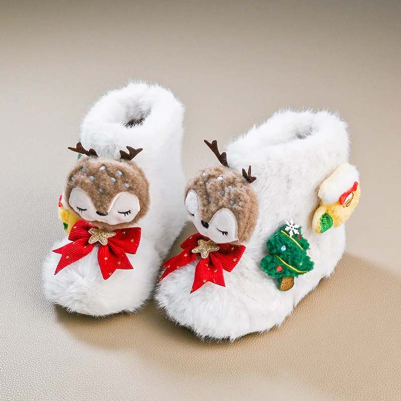 Kids Furry Ankle Boots Sweet Cute Deer Christmas Tree Winter Boots for Girls Warm Soft Hairy Children Plush Boots New Year Party
Kids Furry Ankle Boots Sweet Cute Deer Christmas Tree Winter Boots for Girls Warm Soft Hairy Children Plush Boots New Year Party