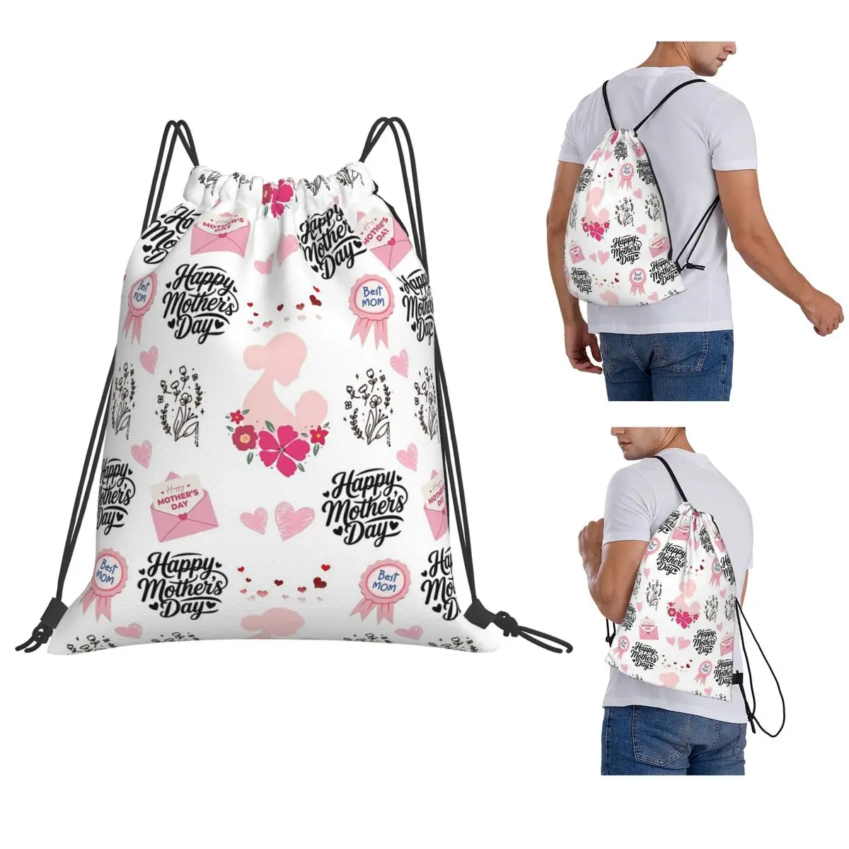 Happy Mother's Day Backpacks Fashion Drawstring Bundle Pocket Sundries Bag Book Bags for Man Woman School
Happy Mother's Day Backpacks Fashion Drawstring Bundle Pocket Sundries Bag Book Bags for Man Woman School