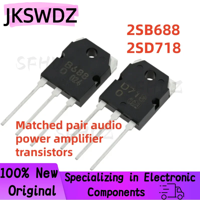 10PCS/5Pairs 100% Brand New and High Quality 2SB688 2SD718 B688 D718 TO-3P Matched Audio Power Transistors
10PCS/5Pairs 100% Brand New and High Quality 2SB688 2SD718 B688 D718 TO-3P Matched Audio Power Transistors
