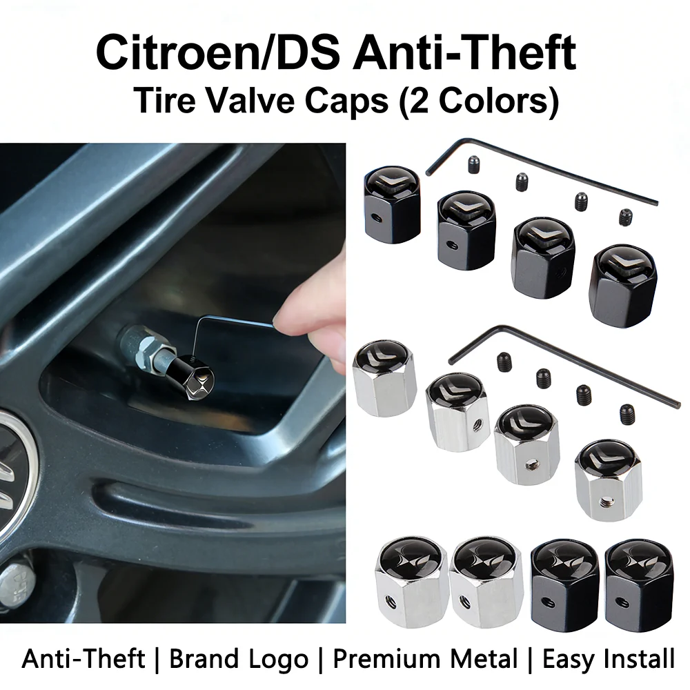 Citroen DS Wheel Stem Covers Anti-Theft Tire Valve Caps With Locking Tool For Citroen C3 C4 C5 DS 3 4 5 7 Exterior Accessories
Citroen DS Wheel Stem Covers Anti-Theft Tire Valve Caps With Locking Tool For Citroen C3 C4 C5 DS 3 4 5 7 Exterior Accessories