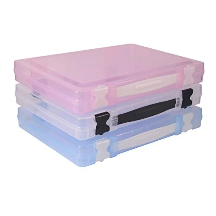 3 Pack Plastic Portable Project Case with Handle Scrapbook Paper Storage Organizer Box Art Craft Container Box Plastic File Cas 
3 Pack Plastic Portable Project Case with Handle Scrapbook Paper Storage Organizer Box Art Craft Container Box Plastic File Cas