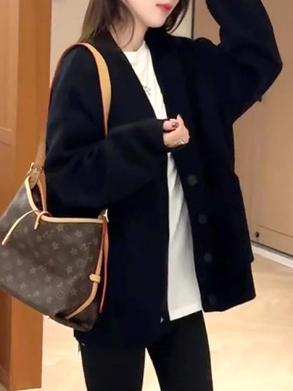 Ladies' Loose Knitted Open Cardigan Bla Winter Outerwear Casual plus Size Sweater Jaet Commute Sle Korean Version
Ladies' Loose Knitted Open Cardigan Bla Winter Outerwear Casual plus Size Sweater Jaet Commute Sle Korean Version