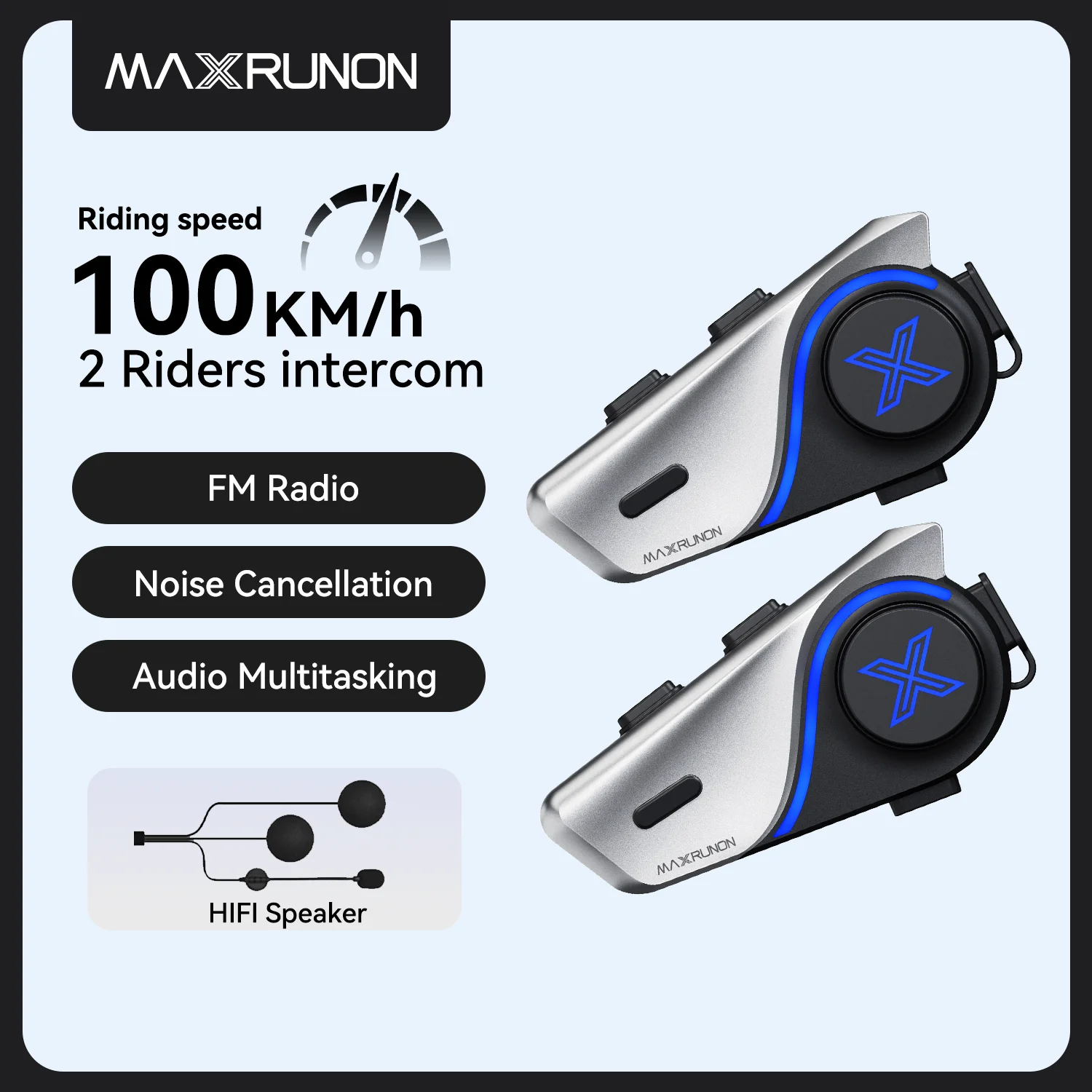 MAXRUNON D9 Motorcycle Helmet Bluetooth 2 Riders Headset Intercom 1000M Interphone Communicator Hifi Speaker Multi-audio BT5.3
MAXRUNON D9 Motorcycle Helmet Bluetooth 2 Riders Headset Intercom 1000M Interphone Communicator Hifi Speaker Multi-audio BT5.3