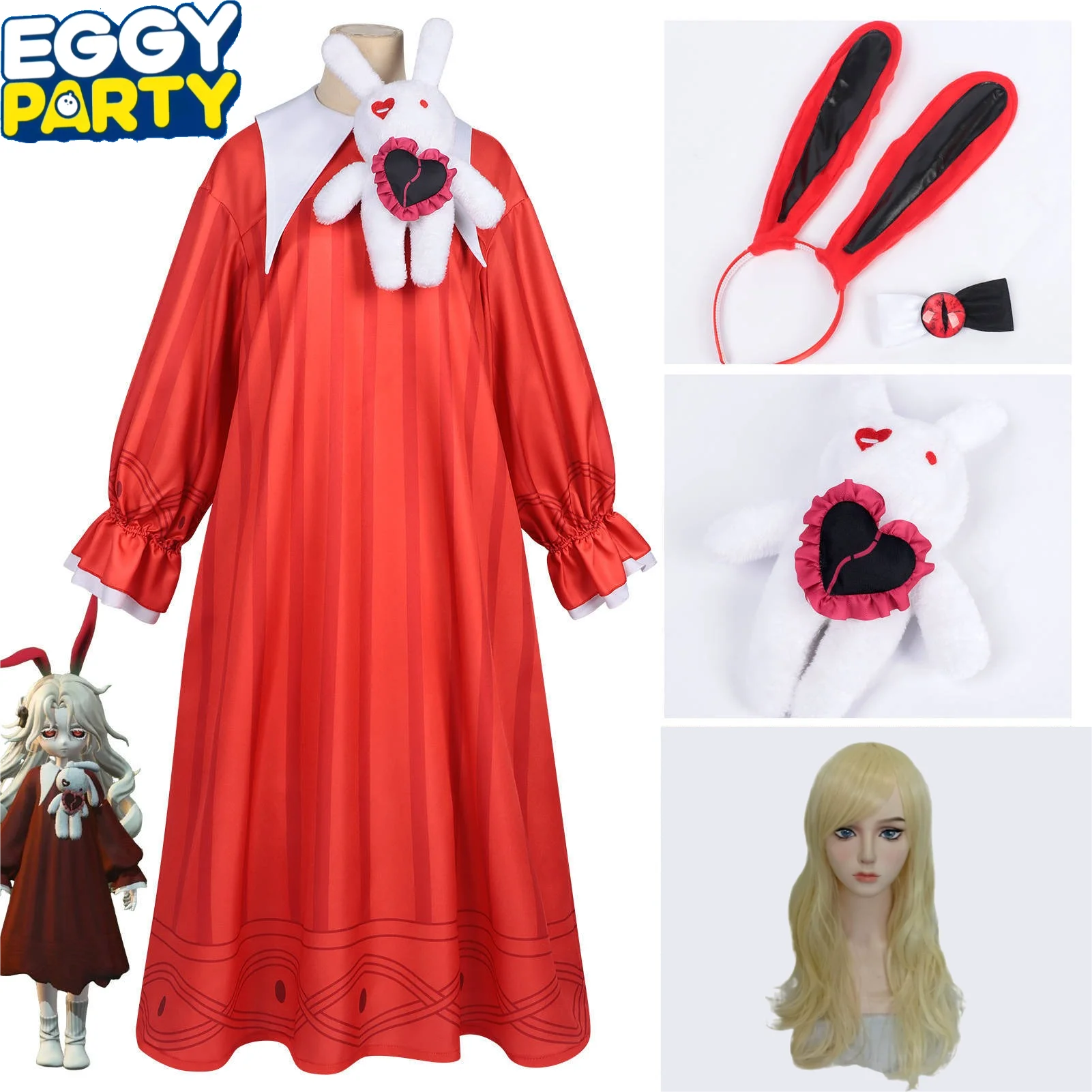 Egg Party Escape The Horror Night Cosplay Costume Dorothy Red Rabbit Ear Headband Rabbit Tail Dress Game Style Cosplay Outfit
Egg Party Escape The Horror Night Cosplay Costume Dorothy Red Rabbit Ear Headband Rabbit Tail Dress Game Style Cosplay Outfit