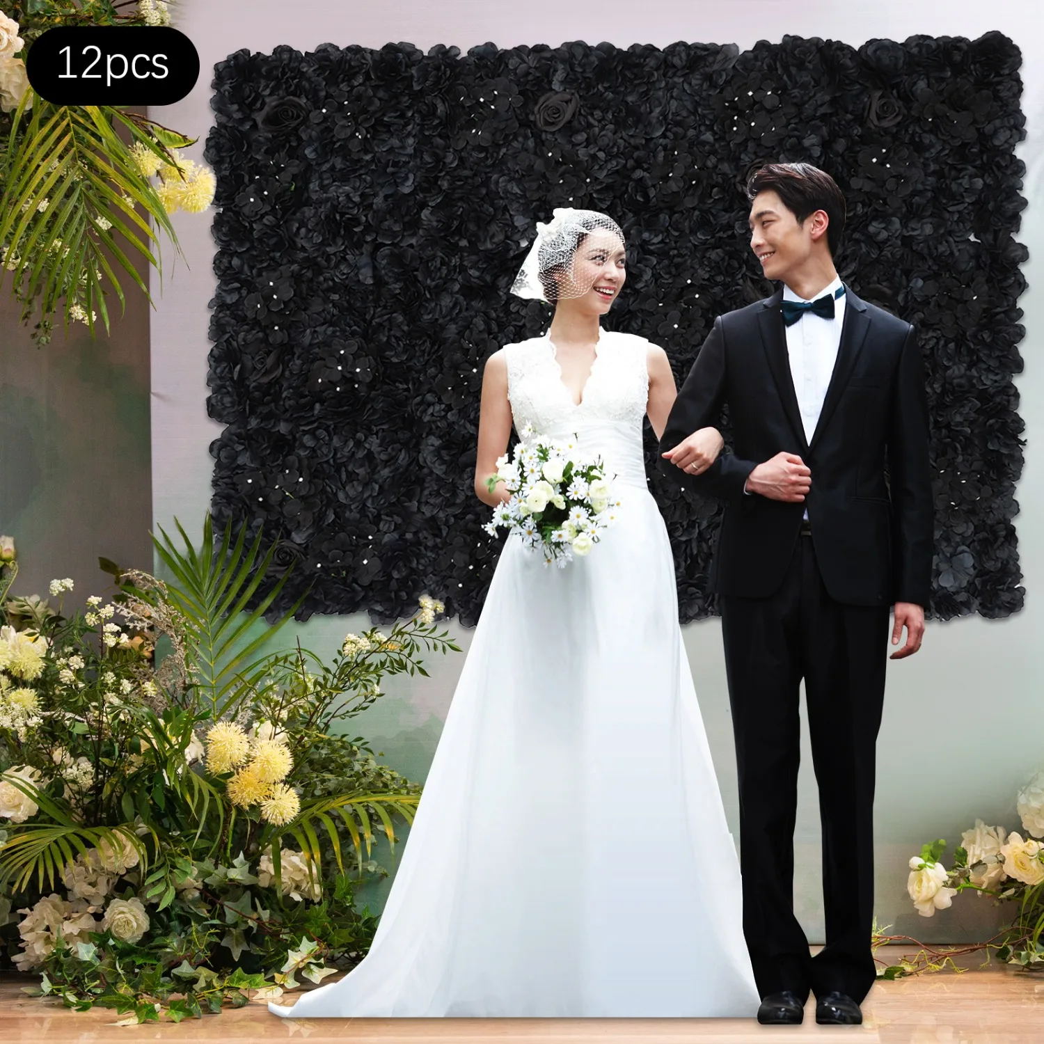 12pcs Black Artificial Flower Wall Panel Artificial Flower Wall Board Artificial Floral Backdrop, 11.81*11.81 in
12pcs Black Artificial Flower Wall Panel Artificial Flower Wall Board Artificial Floral Backdrop, 11.81*11.81 in