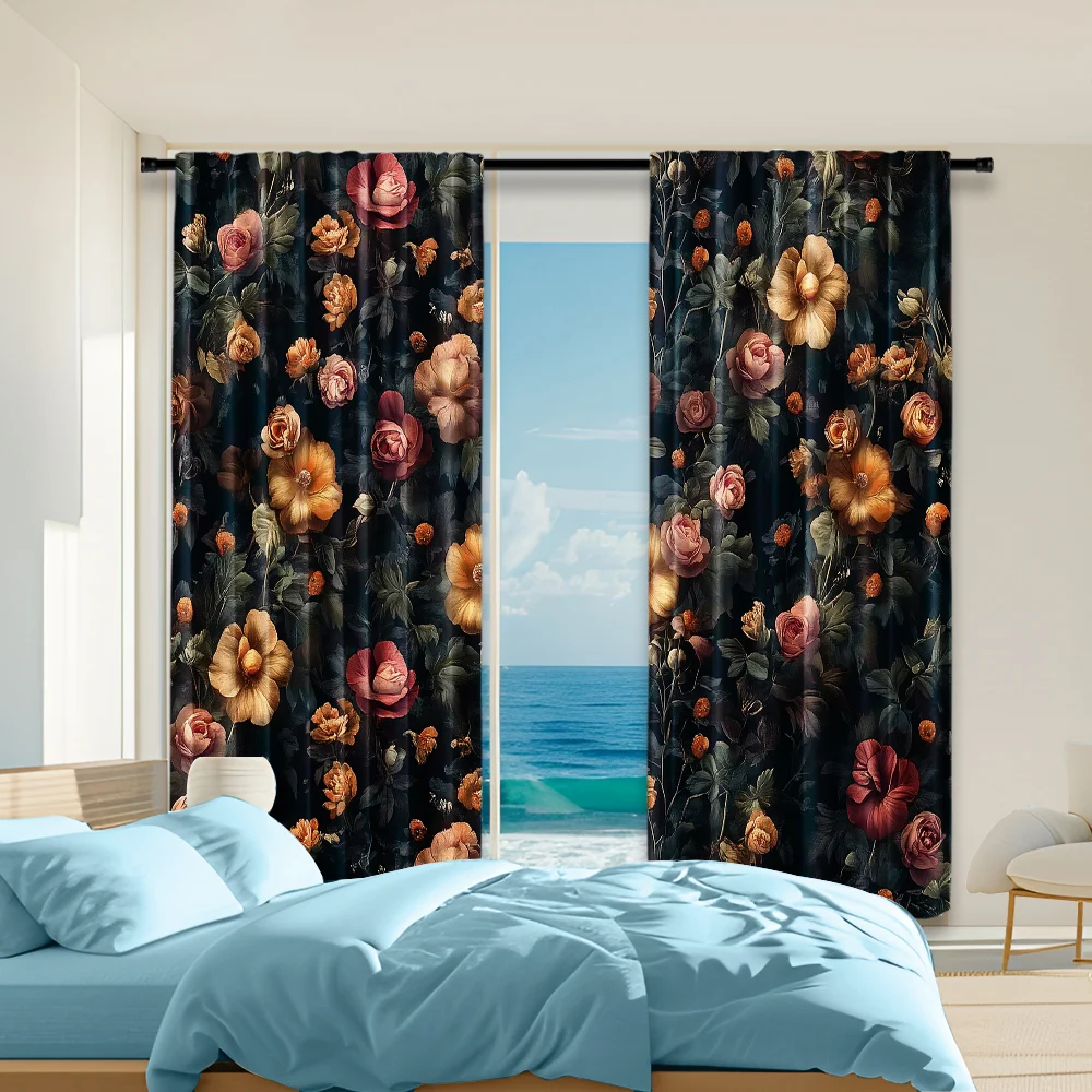 2 pcs, versatile polyester transparent curtains for home decoration Dark Series Bird and Flower for use in bedrooms and living
2 pcs, versatile polyester transparent curtains for home decoration Dark Series Bird and Flower for use in bedrooms and living