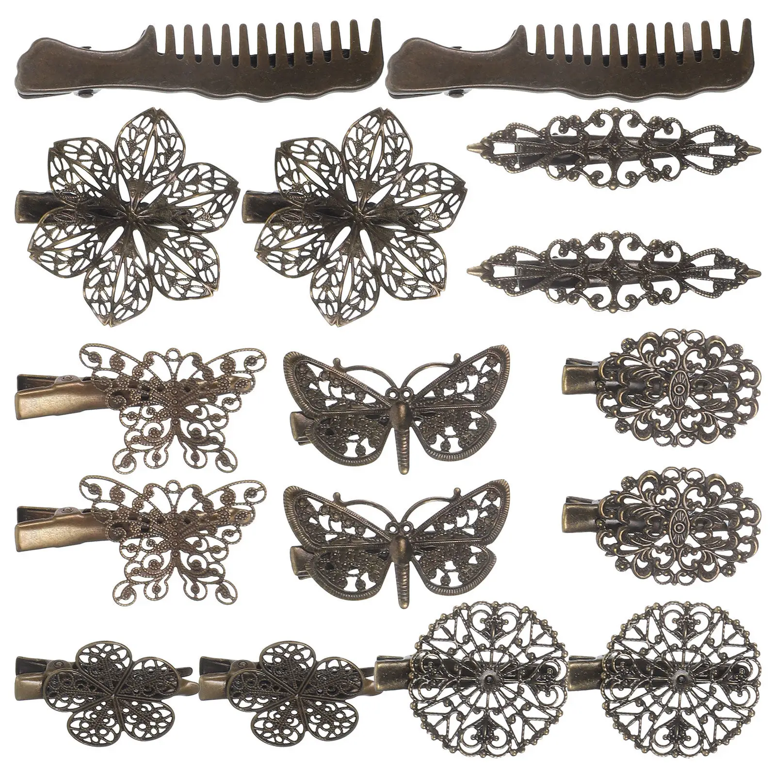 16Pcs Retro French Hair Barrettes Bronze Vintage Metal Hairpins Elegant Alligator Clip Design for Hair Clothing Headbands
16Pcs Retro French Hair Barrettes Bronze Vintage Metal Hairpins Elegant Alligator Clip Design for Hair Clothing Headbands