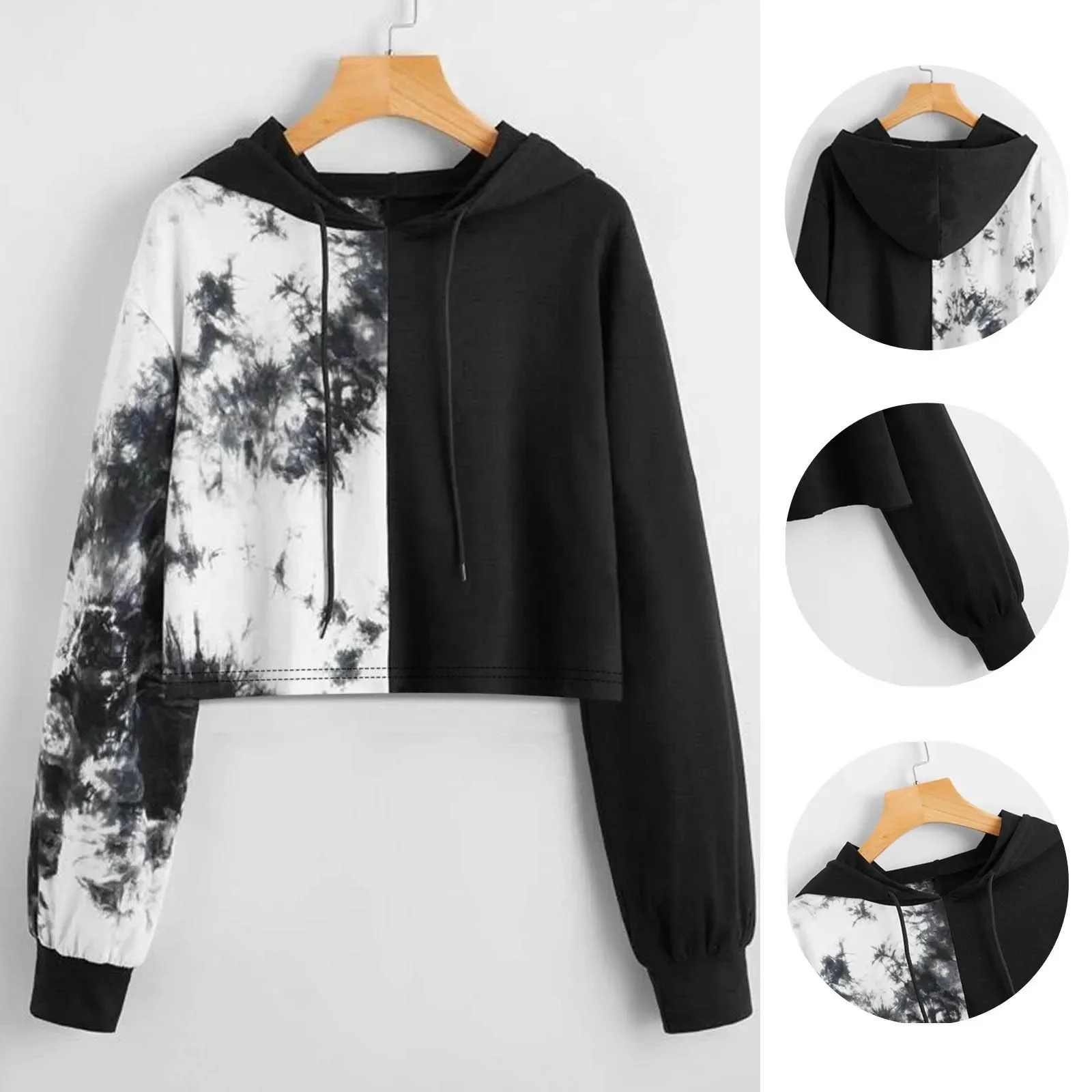 Pop Tie-Dye Print Hoodies Women Hooded Sweatshirt Patchwork Casual Hoodie Crop Tops Spring Autumn Long Sleeve Tops Mujer Moletom
Pop Tie-Dye Print Hoodies Women Hooded Sweatshirt Patchwork Casual Hoodie Crop Tops Spring Autumn Long Sleeve Tops Mujer Moletom