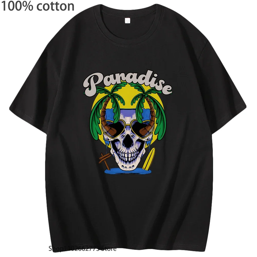 Skull Paradise Resort T Shirts Men/women Unisex T-shirts 100% Cotton Tshirts High Street Streetwear Short Sleeve Tee Shirt Pêche
Skull Paradise Resort T Shirts Men/women Unisex T-shirts 100% Cotton Tshirts High Street Streetwear Short Sleeve Tee Shirt Pêche