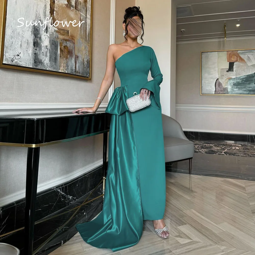 Sunflower Dark Green One-Shoulder Crepe Prom dress 2024 Slim Long Sleeve Evening Dress Zipper Up Mermaid Party Dress
Sunflower Dark Green One-Shoulder Crepe Prom dress 2024 Slim Long Sleeve Evening Dress Zipper Up Mermaid Party Dress