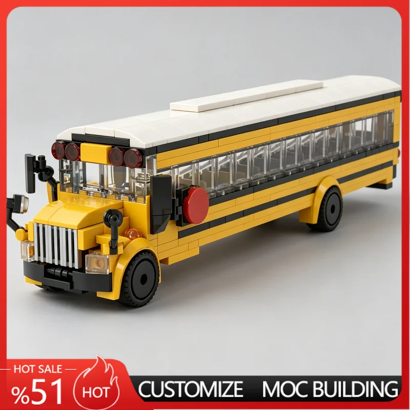 NEW 395 PartsCity School Bus Classic American School Bus Creative MOC Building Blocks DIY Assembly Educational Toy For Display
NEW 395 PartsCity School Bus Classic American School Bus Creative MOC Building Blocks DIY Assembly Educational Toy For Display