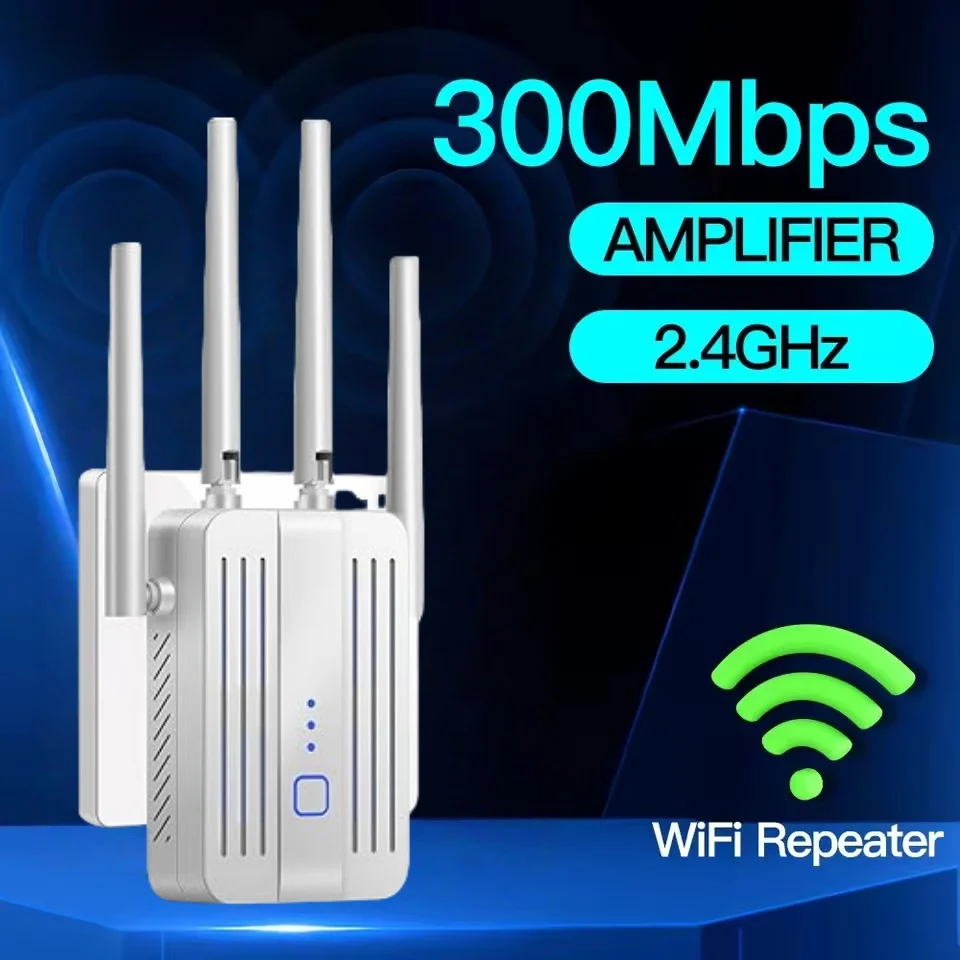 300Mbps 2.4G Wireless WiFi Repeater Signal Router Internet Long Range Extender Signal Booster for Home With Repeater Mode
300Mbps 2.4G Wireless WiFi Repeater Signal Router Internet Long Range Extender Signal Booster for Home With Repeater Mode
