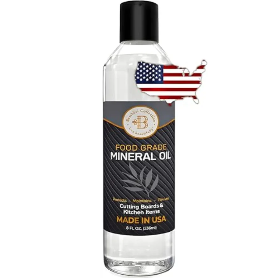 Mineral Oil for Wood Cutting Board - 8oz Food Grade Cutting Board Oil + Butcher Block Conditioner, Food Safe Wood Oil for Bambo
Mineral Oil for Wood Cutting Board - 8oz Food Grade Cutting Board Oil + Butcher Block Conditioner, Food Safe Wood Oil for Bambo