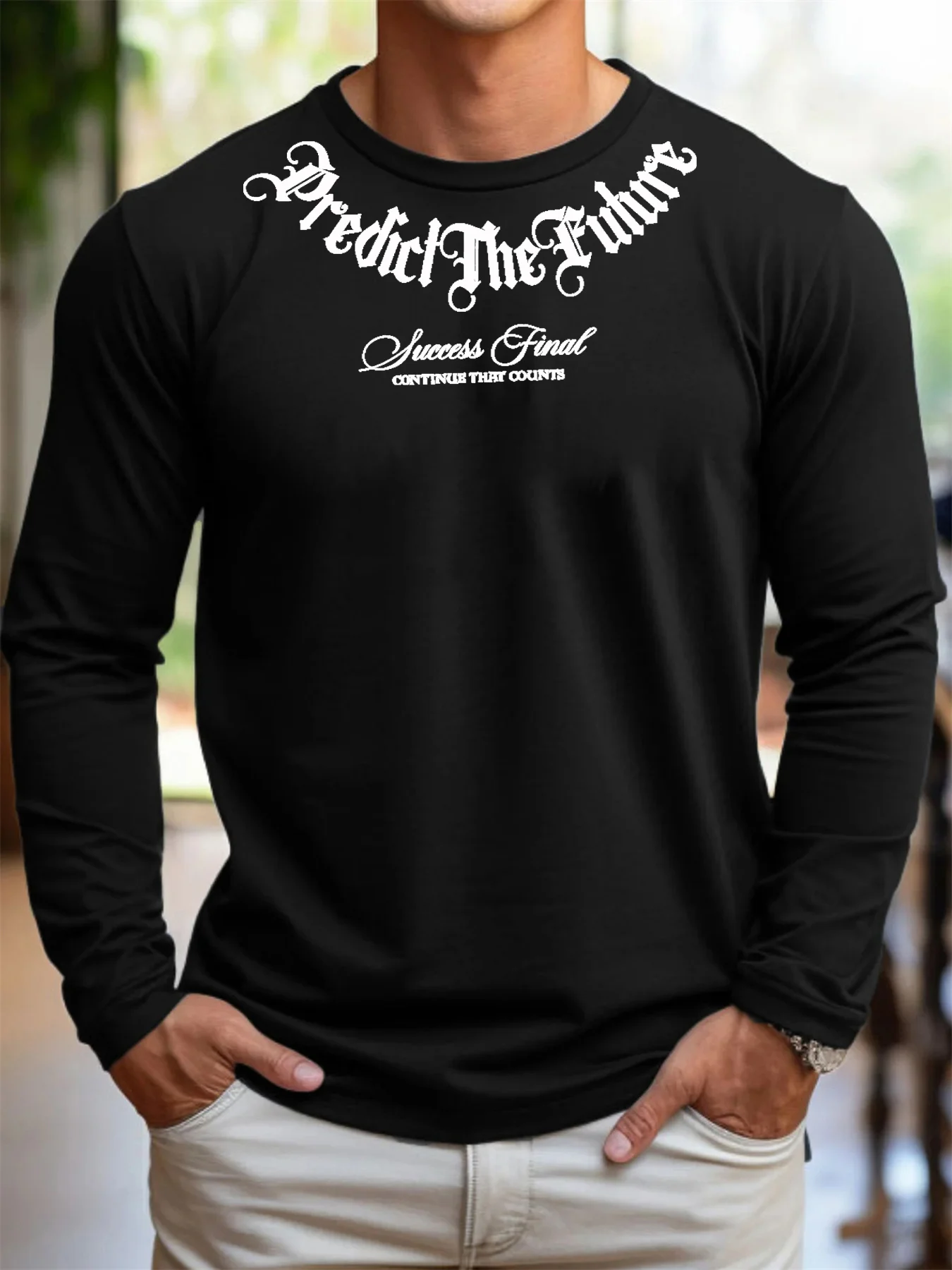 Spring and autumn men letter printed long sleeve simple fashion trend T-shirt high quality street clothes comfortable men's wear
Spring and autumn men letter printed long sleeve simple fashion trend T-shirt high quality street clothes comfortable men's wear
