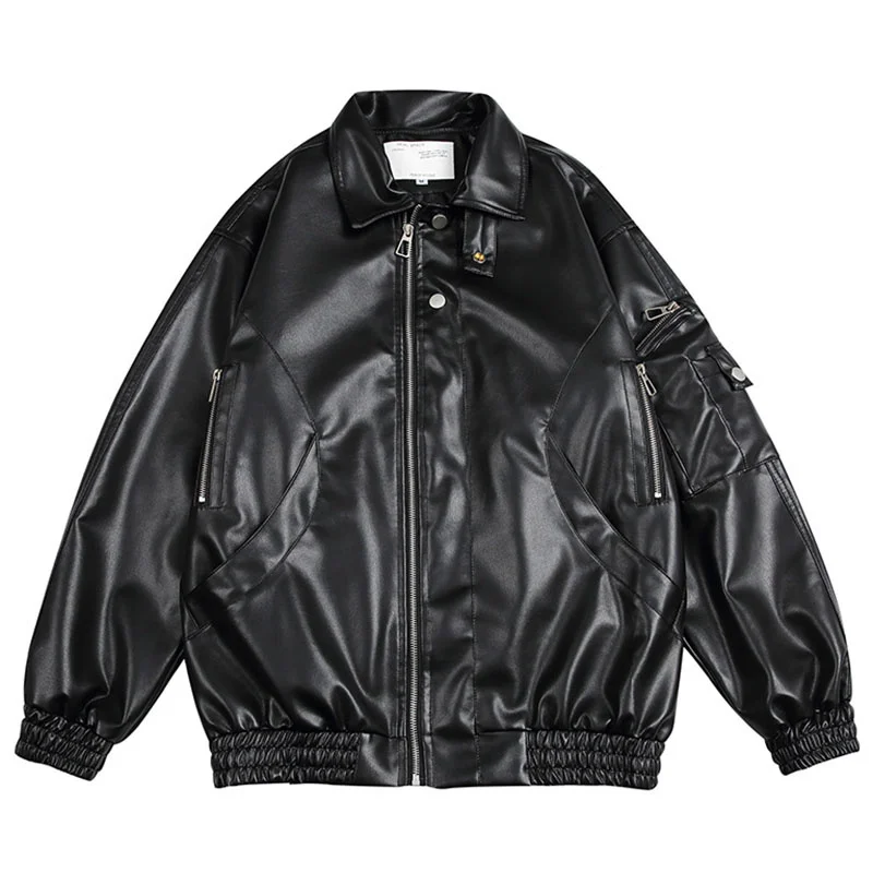 Men's Leather Jacket Functional Style Double Zipper Loose PU Coat Fashionable Motorcycle Jackets
Men's Leather Jacket Functional Style Double Zipper Loose PU Coat Fashionable Motorcycle Jackets