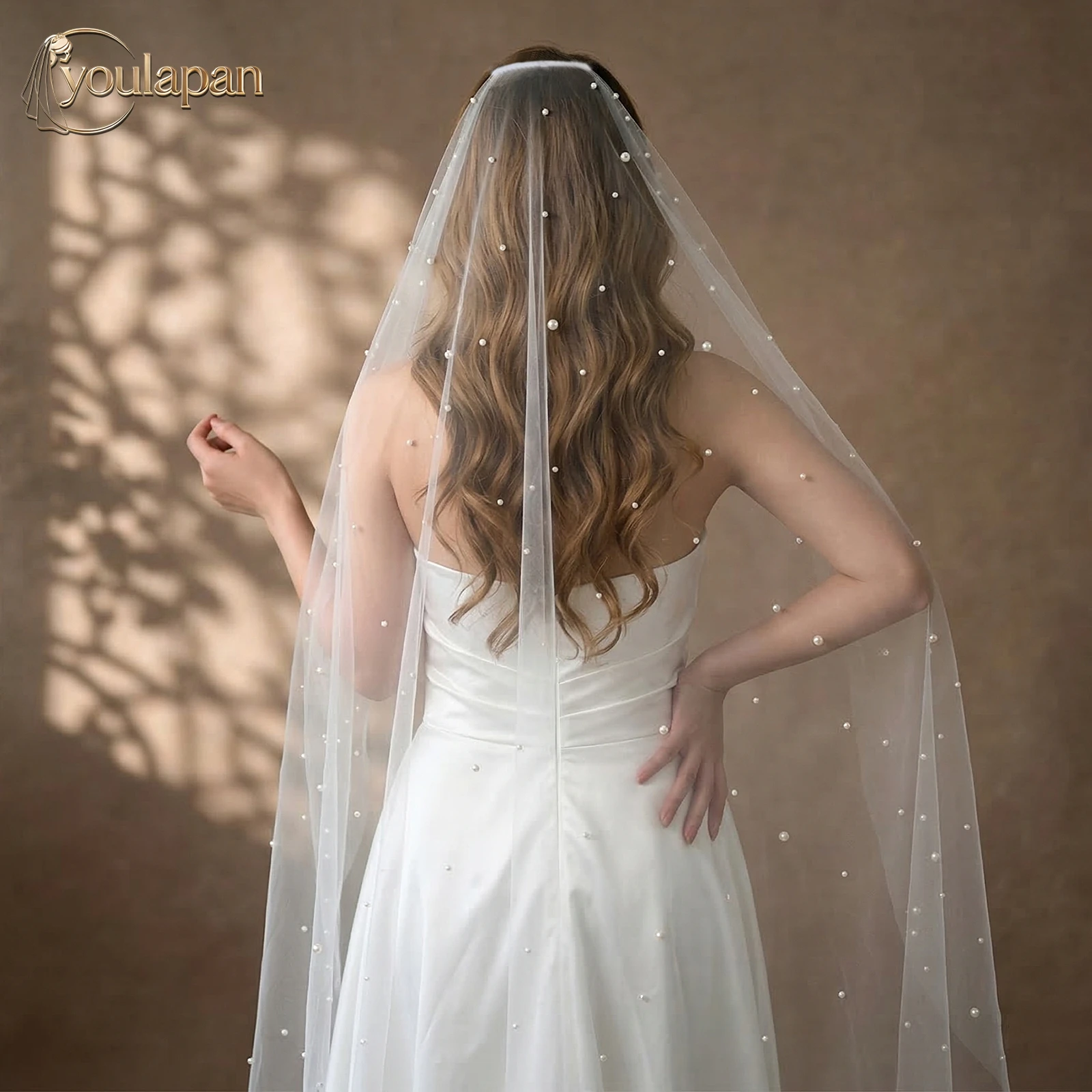 TOPQUEEN Pearl Velo De Novias Classic Beaded Wedding Veil 1-Layer Soft Wedding Accessory 3M Church-Style Length Customizable V01
TOPQUEEN Pearl Velo De Novias Classic Beaded Wedding Veil 1-Layer Soft Wedding Accessory 3M Church-Style Length Customizable V01