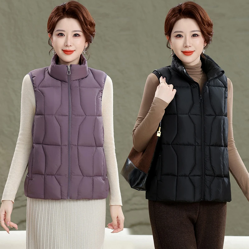 Fashion Women Down Cotton Jackets Vests Solid Stand Collar Thicken Autumn Winter Warm Casual Sleeveless Coats
Fashion Women Down Cotton Jackets Vests Solid Stand Collar Thicken Autumn Winter Warm Casual Sleeveless Coats