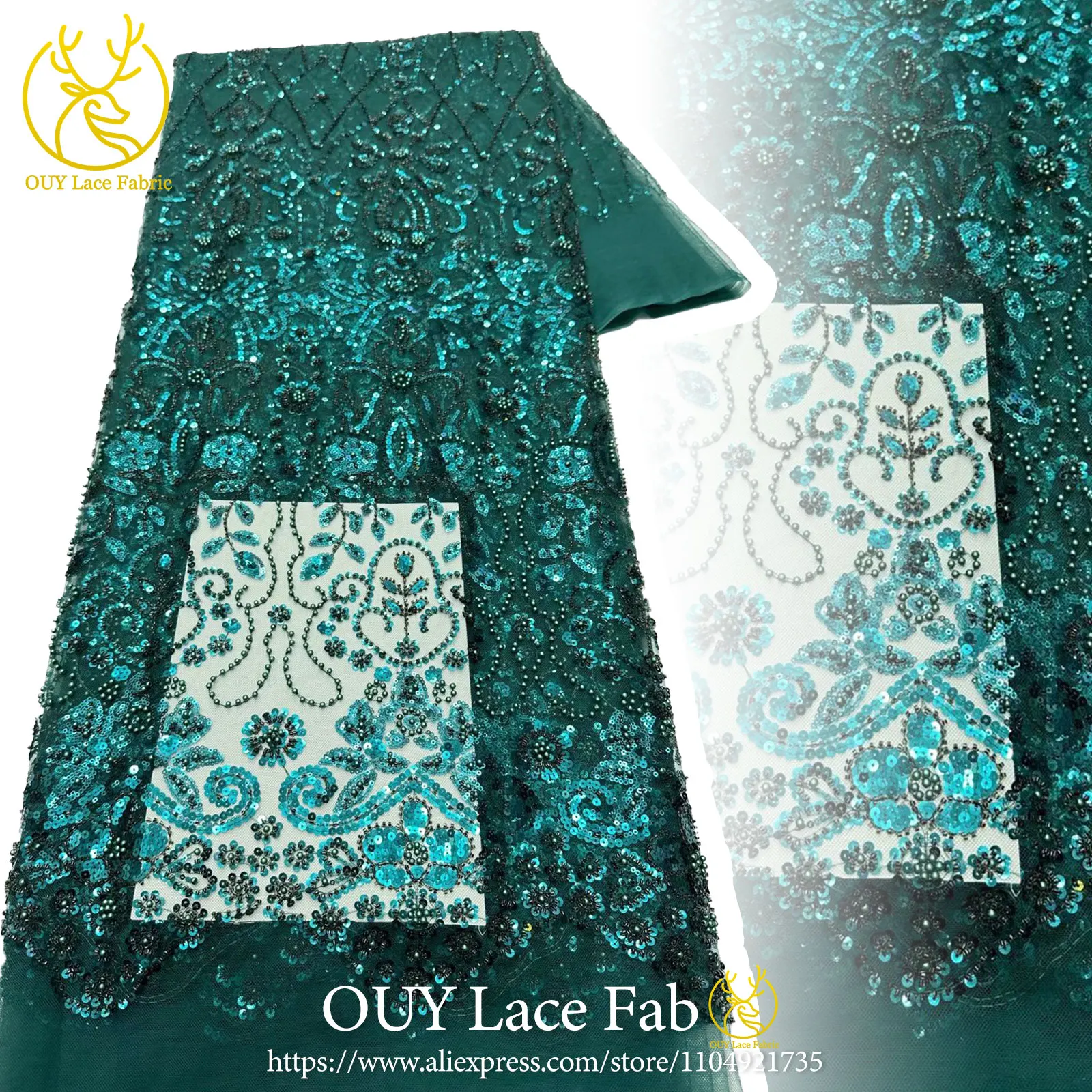 5 Yards Of Best-Selling African Sequin Lace Fabric High-Quality Fashion Nigerian Beaded Tulle Lace Fabric Sewing Party Dresses
5 Yards Of Best-Selling African Sequin Lace Fabric High-Quality Fashion Nigerian Beaded Tulle Lace Fabric Sewing Party Dresses