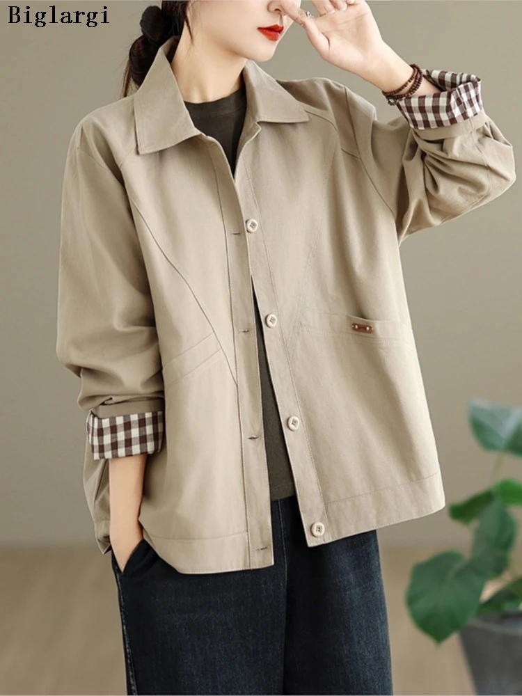 Oversized Spring Autumn Jacket Coat Women Plaid Fashion Casual Ladies Jackets Loose Woman Coats
Oversized Spring Autumn Jacket Coat Women Plaid Fashion Casual Ladies Jackets Loose Woman Coats