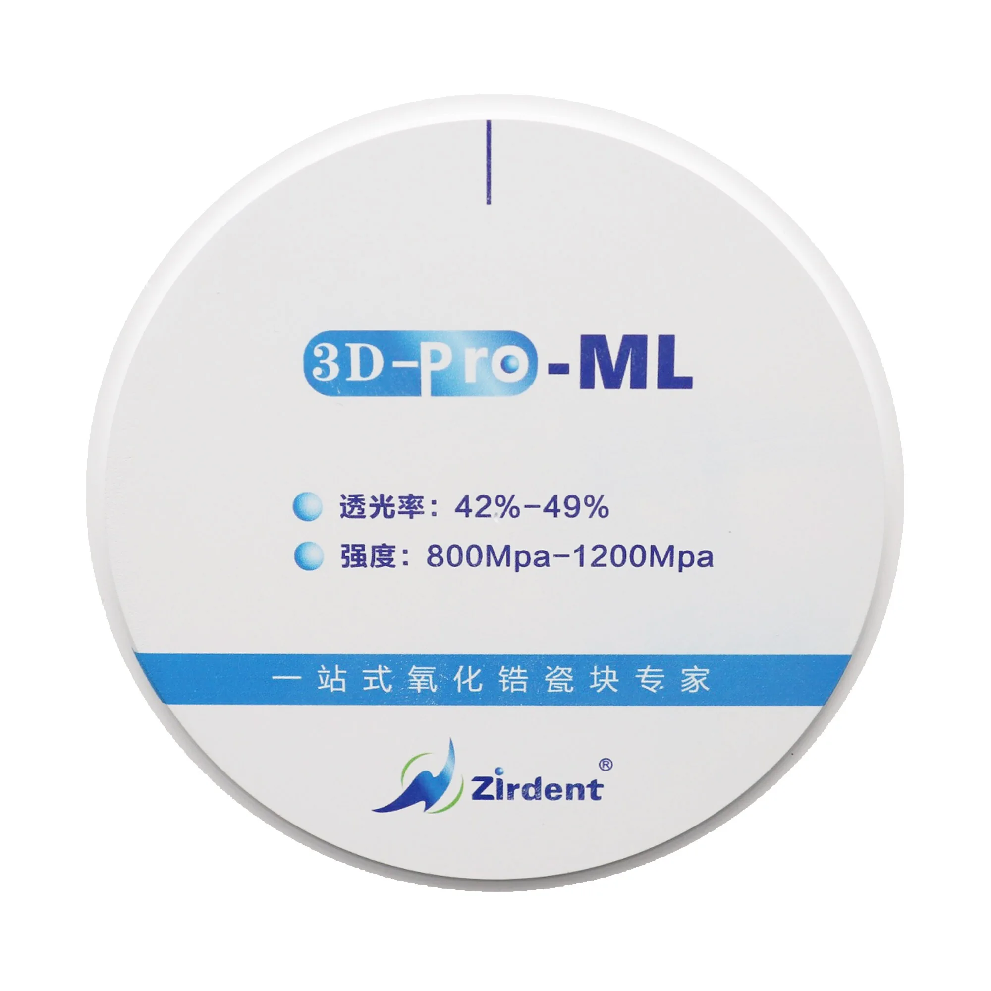 3D Pro Multi-layer Gradient Color Zirconia Ceramic Blocks for All Ceramic Dentures Size 98mm Thickness 14mm 1piece/box
3D Pro Multi-layer Gradient Color Zirconia Ceramic Blocks for All Ceramic Dentures Size 98mm Thickness 14mm 1piece/box