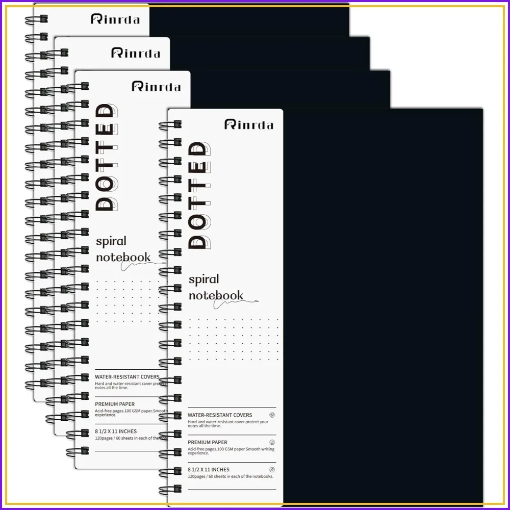 4 Pack Dot Grid Notebook, 8.5x11, 120 Pages, 100 GSM Thick Paper, Hardcover Spiral Journal for School, Office, Artist
4 Pack Dot Grid Notebook, 8.5x11, 120 Pages, 100 GSM Thick Paper, Hardcover Spiral Journal for School, Office, Artist