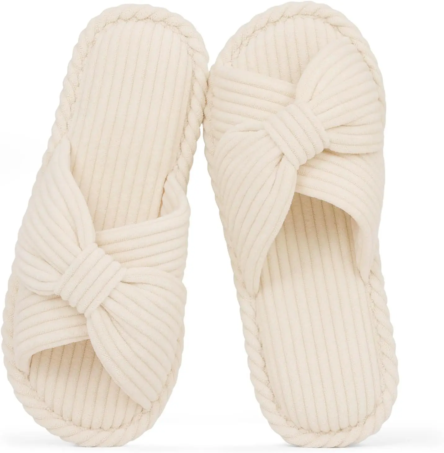 Fall House Slippers for Women Corduroy Bow Indoor Slippers Open Toe Slip On Bedroom Shoes with Memory Foam
Fall House Slippers for Women Corduroy Bow Indoor Slippers Open Toe Slip On Bedroom Shoes with Memory Foam