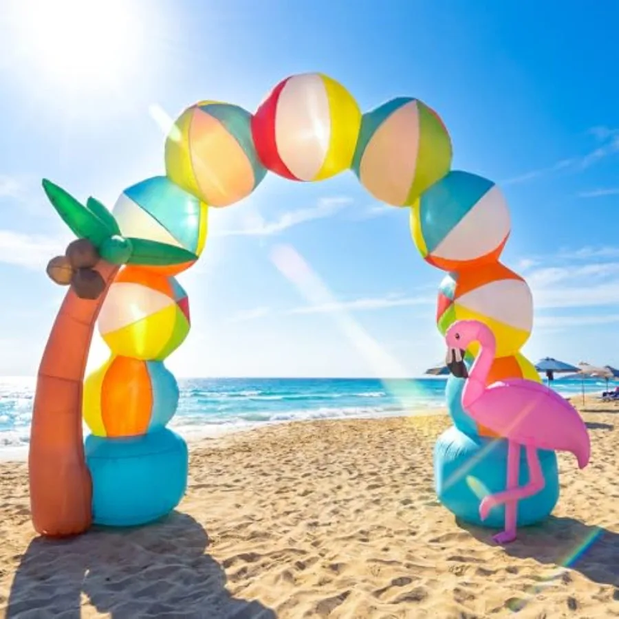 9FT Summer Inflatable Beach Arch Ball, PVC, Blue and White, UV-Resistant with 8 LED Lights for Outdoor Pool and Beach Party Dec
9FT Summer Inflatable Beach Arch Ball, PVC, Blue and White, UV-Resistant with 8 LED Lights for Outdoor Pool and Beach Party Dec