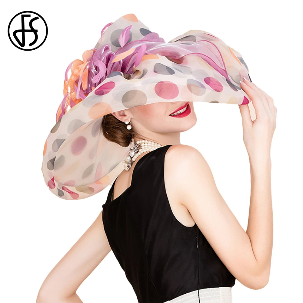 FS 2024 Oversized Brim Dot Organza Top Hats For Women Beach Visor Sun Sombreros Flowers Fedoras UV Protection Kentucky Derby Cap
FS 2024 Oversized Brim Dot Organza Top Hats For Women Beach Visor Sun Sombreros Flowers Fedoras UV Protection Kentucky Derby Cap
