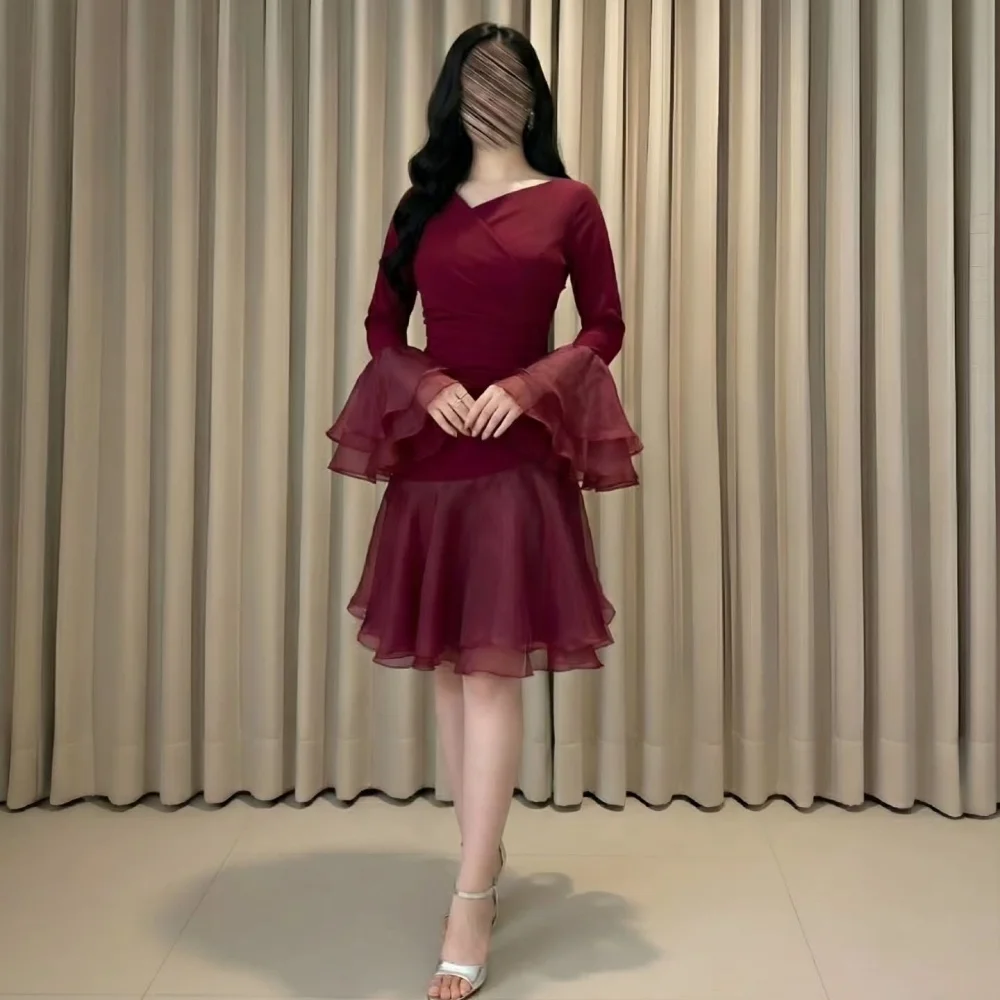 Customized Ladies Grace Pleat Flare Sleeve Evening Dress A-line Short Dresses Bespoke Occasion Elegant Homecoming Prom Party
Customized Ladies Grace Pleat Flare Sleeve Evening Dress A-line Short Dresses Bespoke Occasion Elegant Homecoming Prom Party